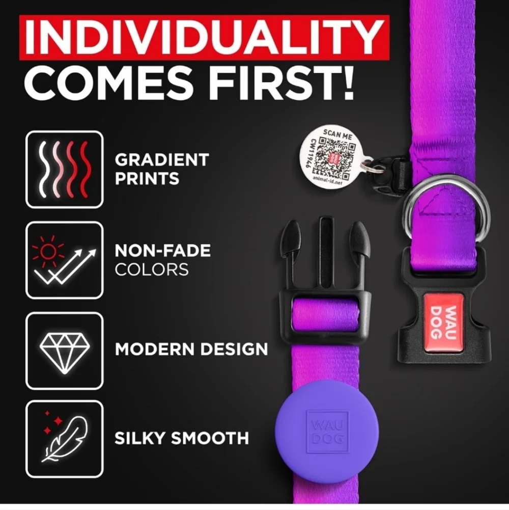 Nylon Dog Collar with Airtag Holder